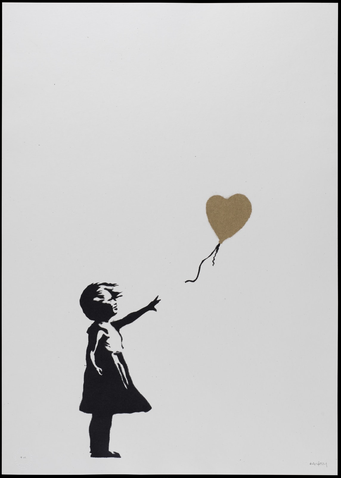 Banksy, Girl with Balloon Colour AP (Gold), 2004