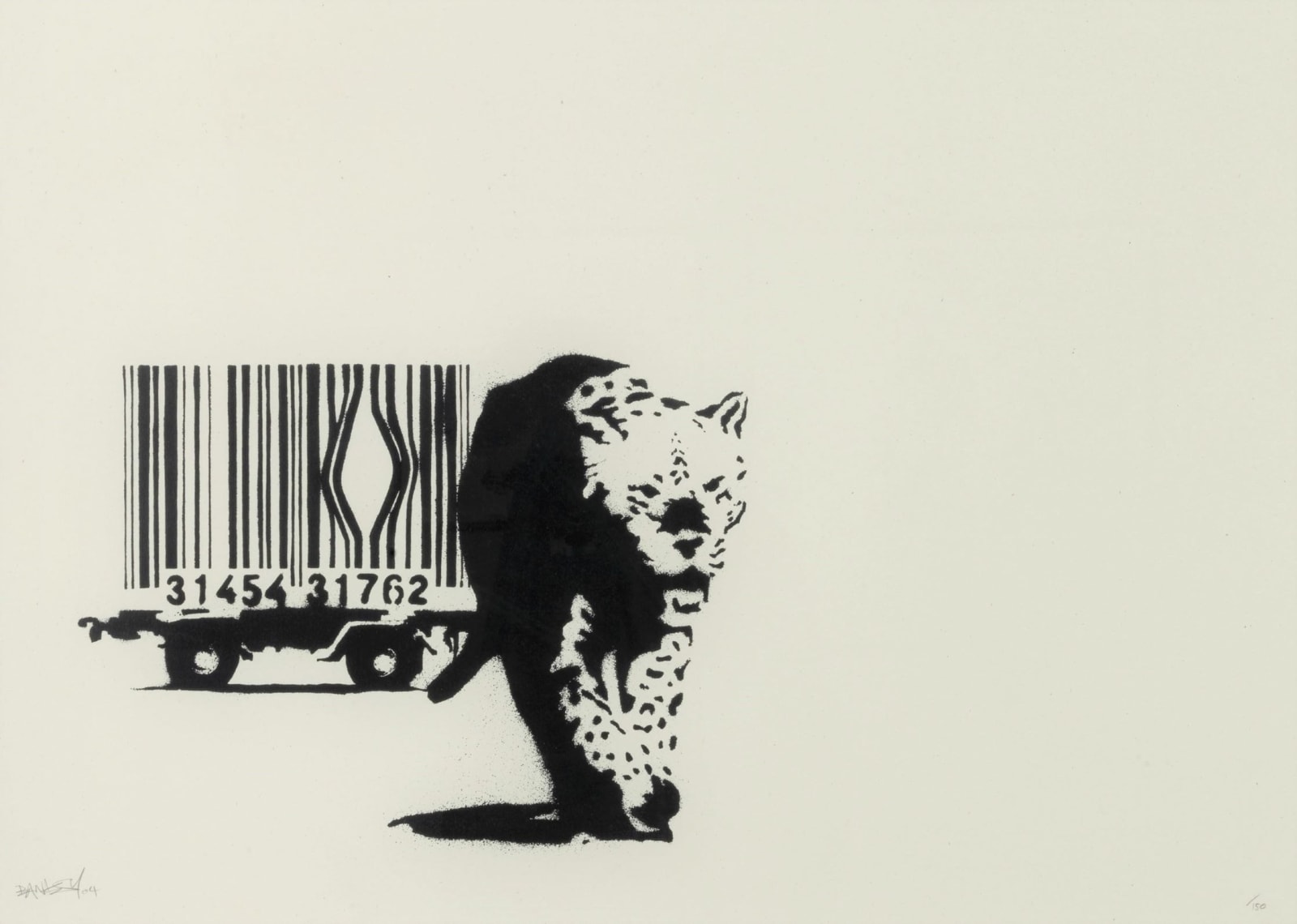 Banksy Barcode Leopard - signed print