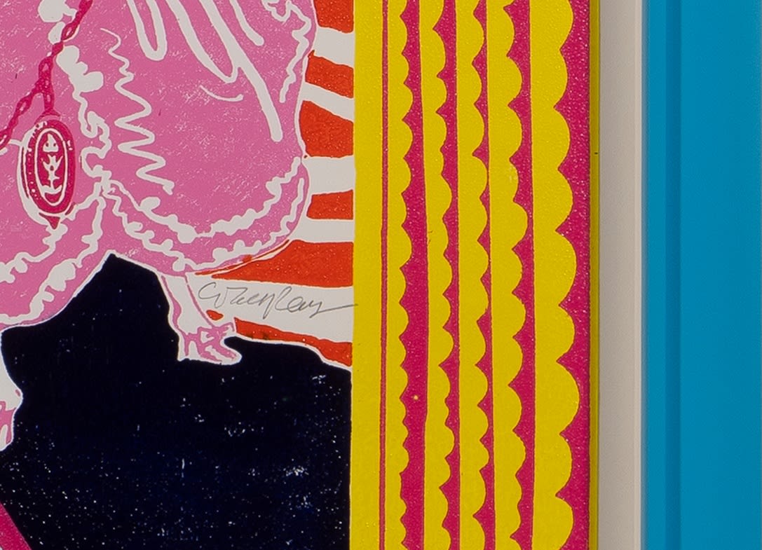 Grayson Perry, The Honourable Millicent Wallace (orange/pink), 2025