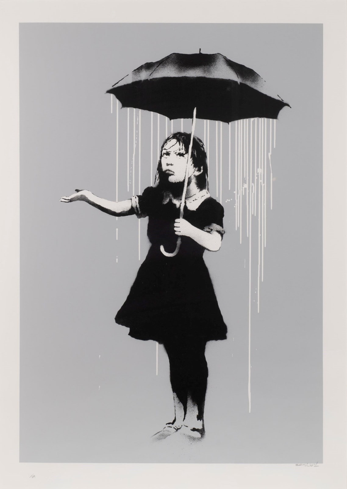 Banksy Nola White Rain - signed print