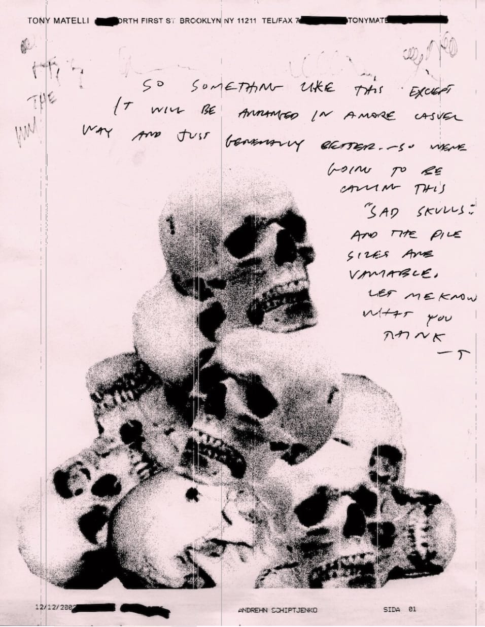 Tony Matelli, Sad Skulls, 2000-2003