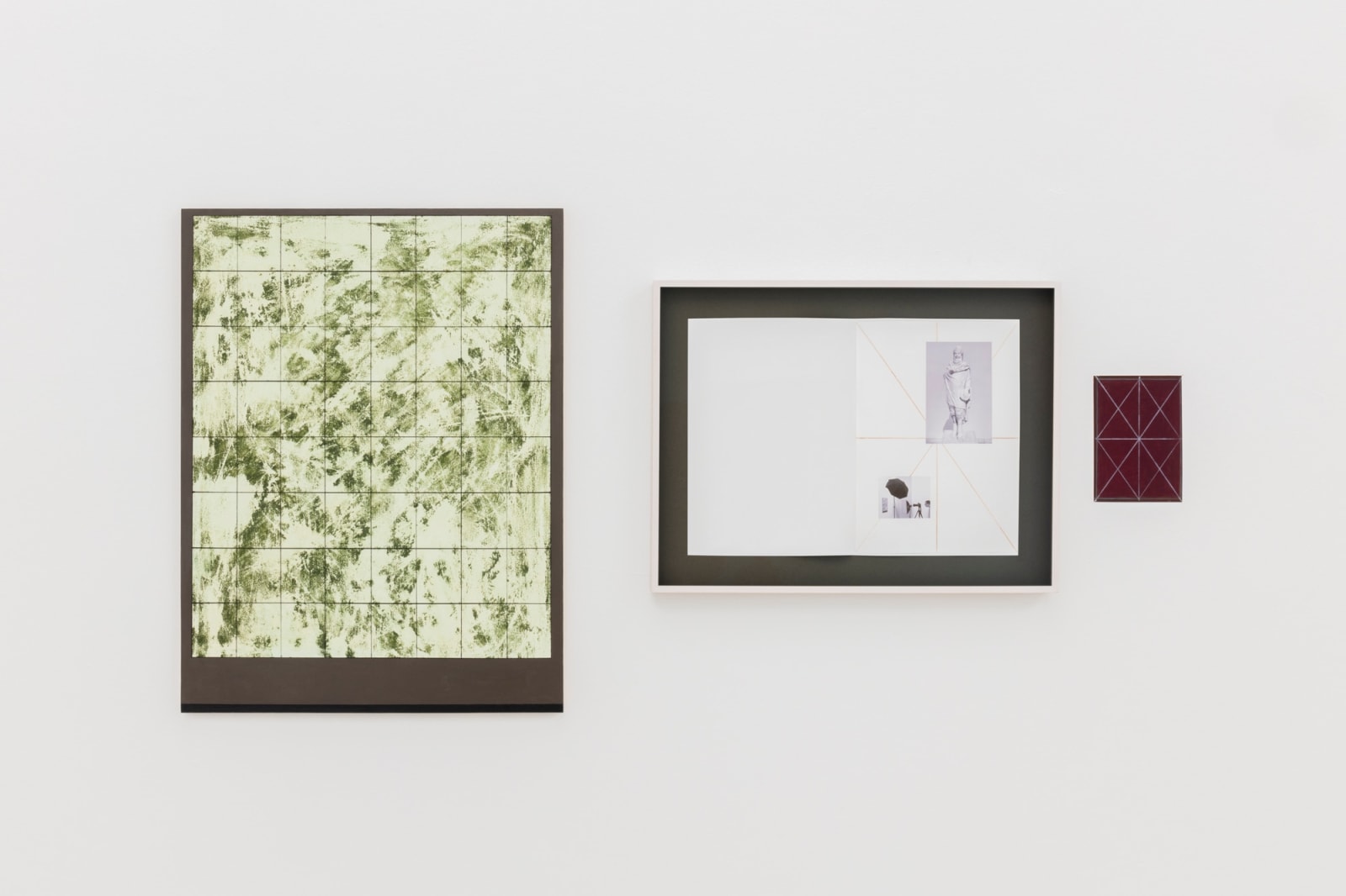 Matts Leiderstam, Panel (8) & Archived (Pan-tomine) / Arkiverat (Pan-tomine) with painting, 2017-2023