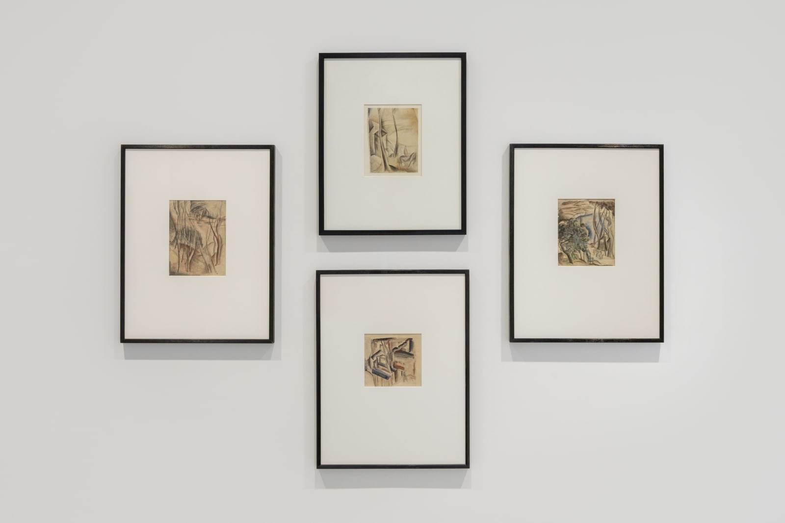 Siri Derkert, Landskap med hus och ryttare / I väntan på Liv /Kustlandskap med figurer, Själland / Stadslandskap, Köpenhamn, 1918-19