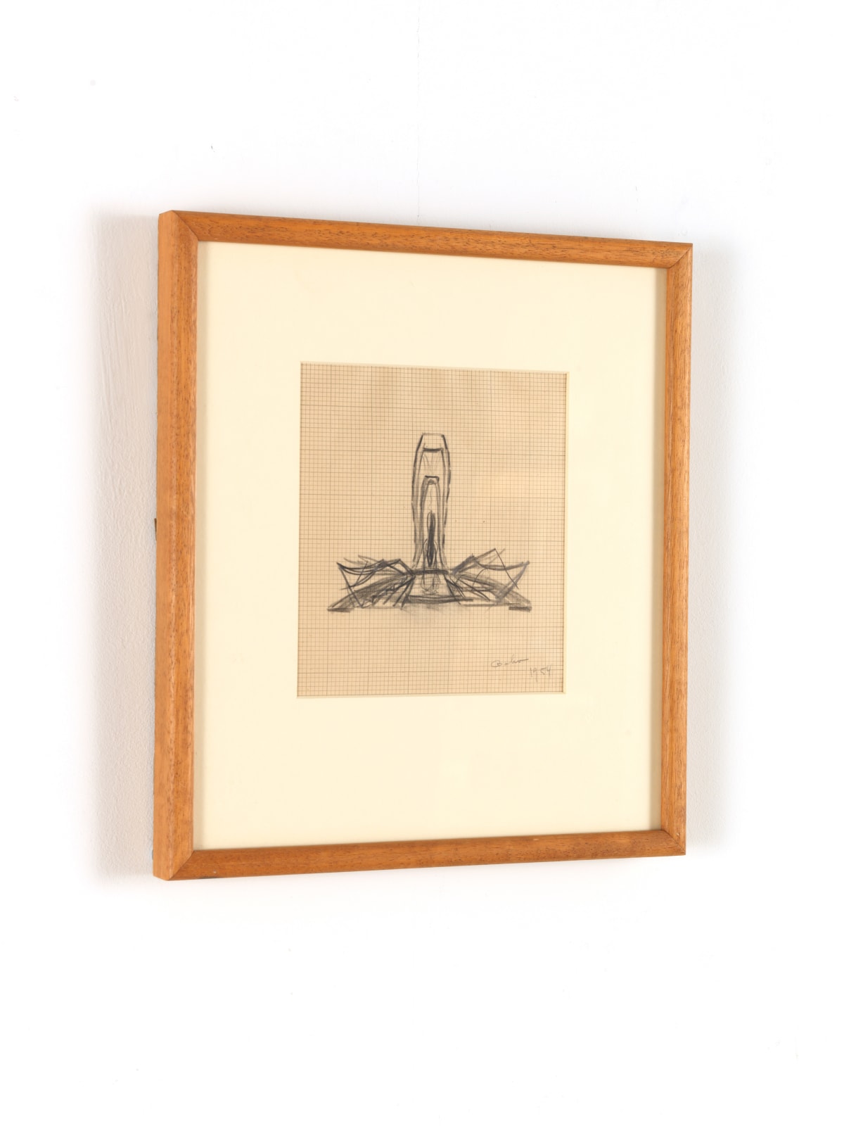 Naum Gabo, Sketch of the Monument to the Unknown Political Prisoner (D22), 1954