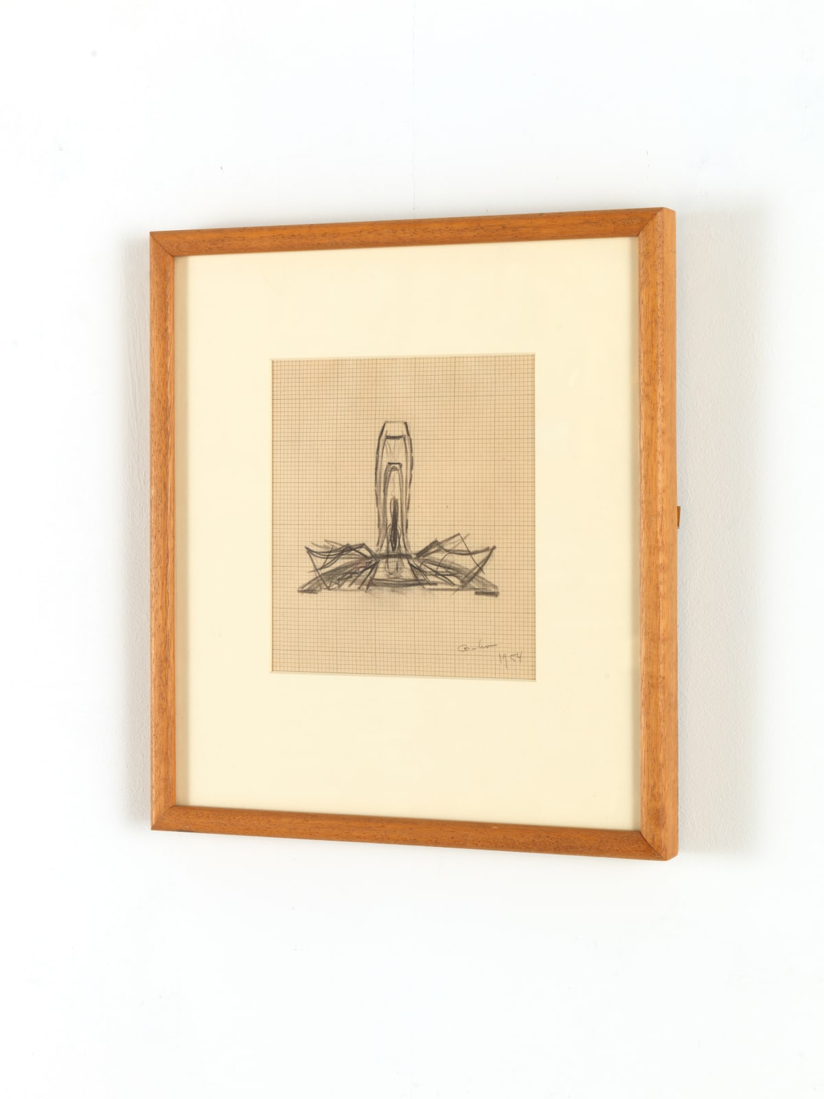 Naum Gabo, Sketch of the Monument to the Unknown Political Prisoner (D22), 1954