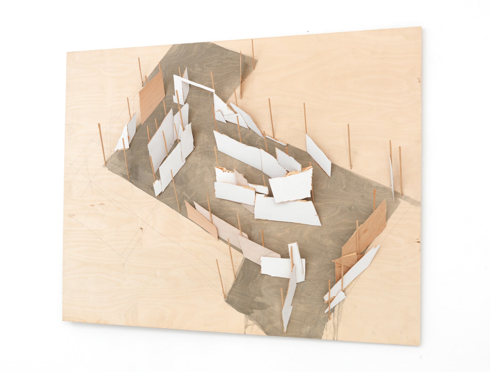 Tadashi Kawamata, Plan for Demolition at Annely Juda Gallery no. 2, 2025