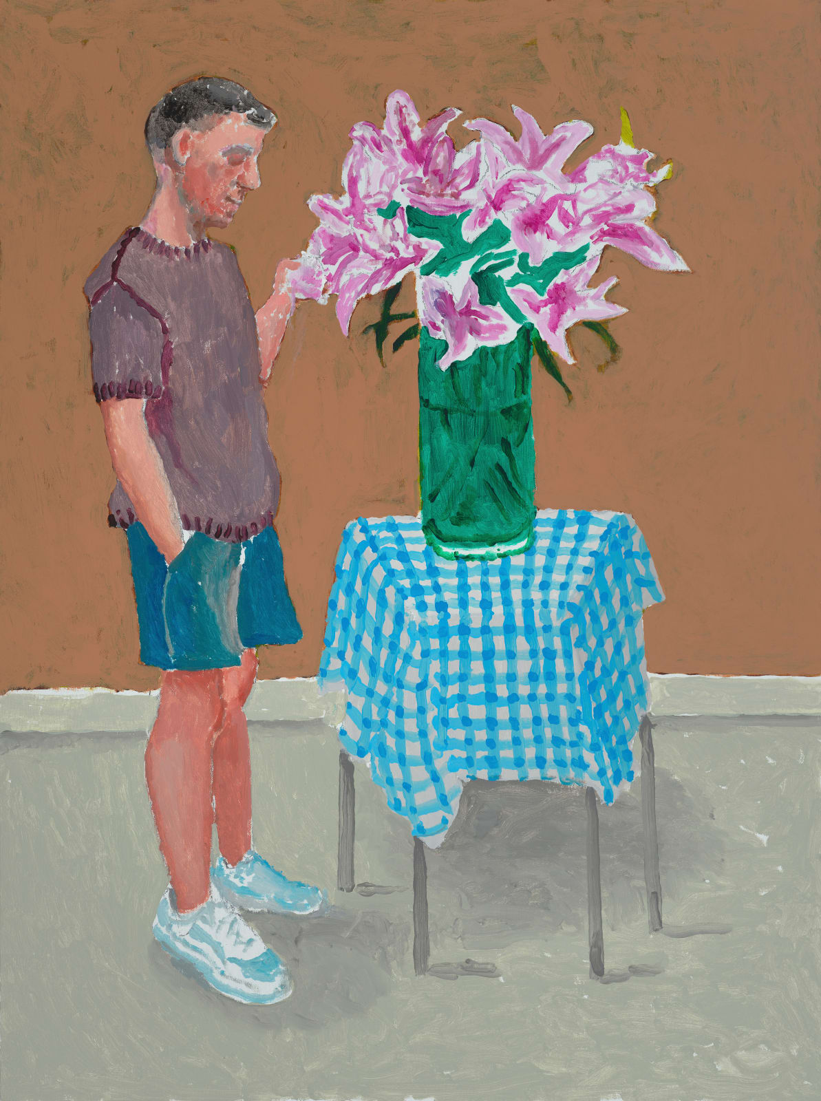 David Hockney, Richard with Flowers, August 2025, 2025