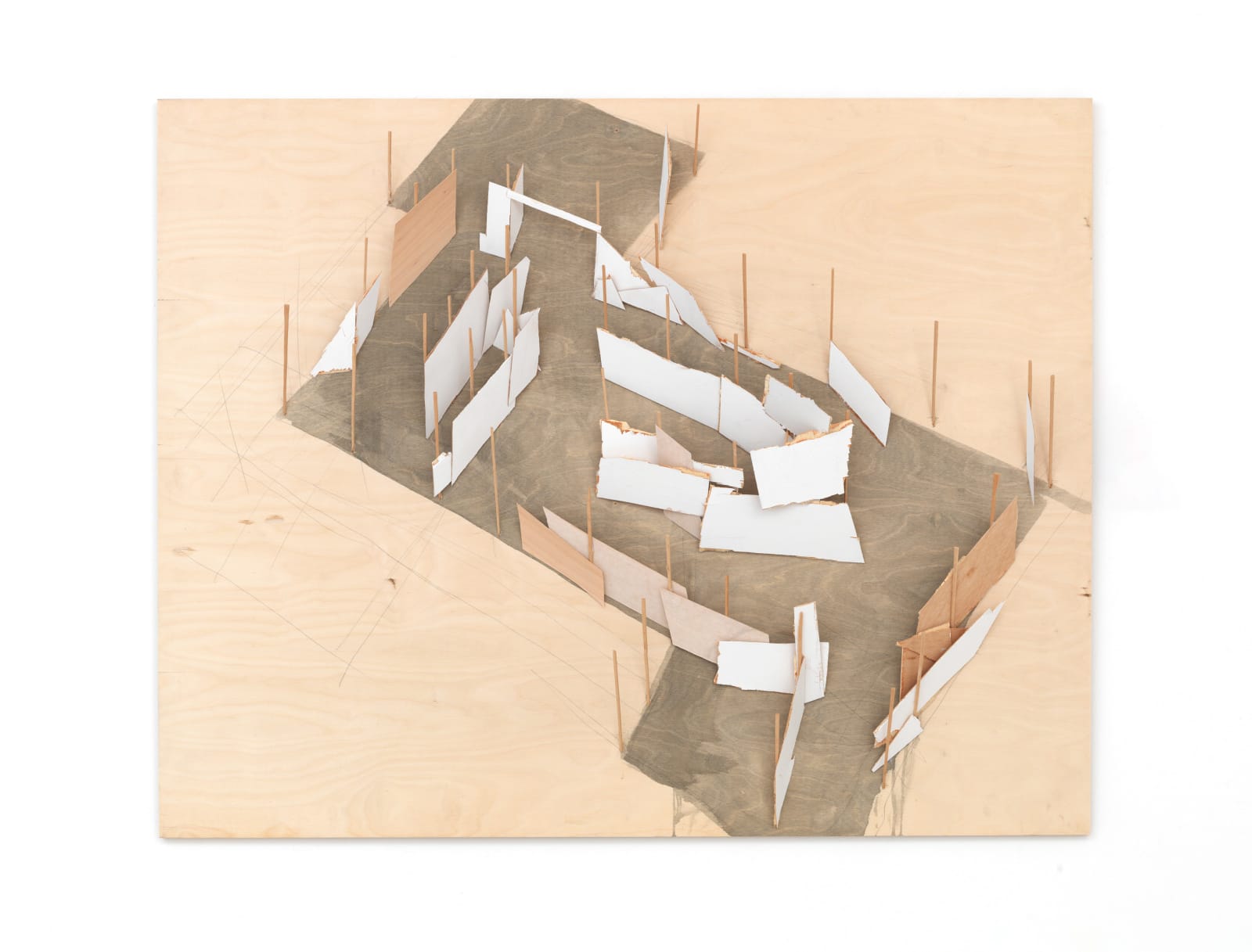 Tadashi Kawamata, Plan for Demolition at Annely Juda Gallery no. 2, 2025