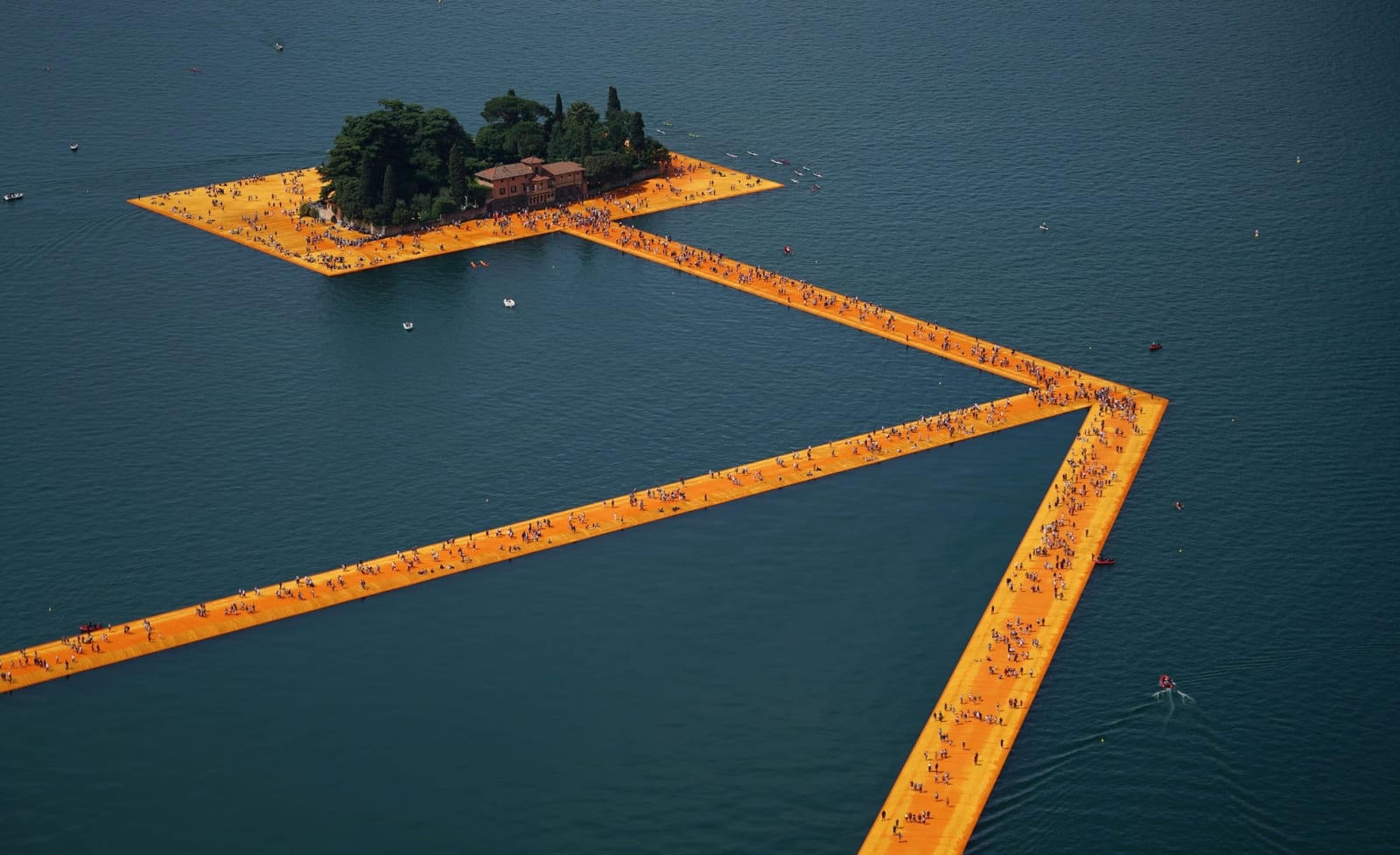 Christo, The Floating Piers, Lago D'Iseo, Italy, 2014-16