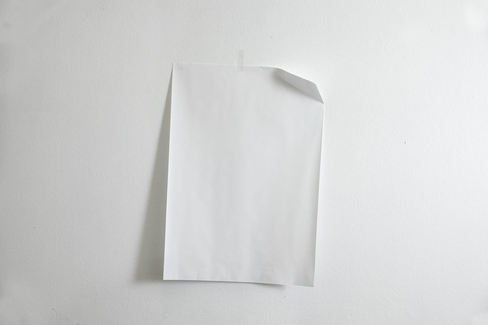 Wilfredo Prieto, Paper folded to the far right, inclined to the left, 2018