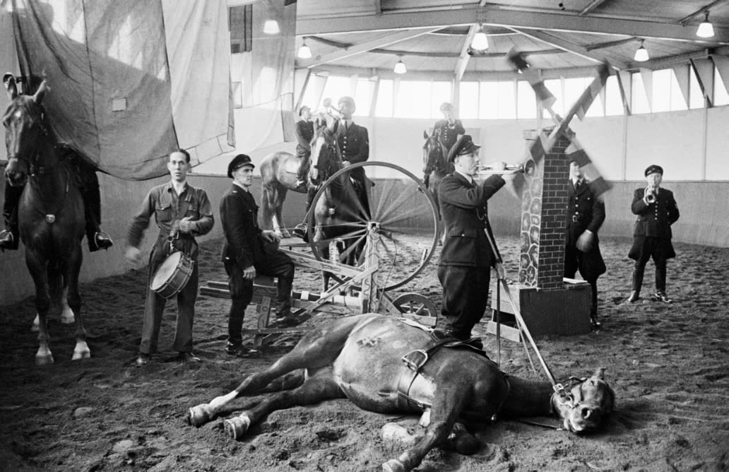 Ed van der Elsken, Amsterdamse politie paardentraining, 1955, 1955