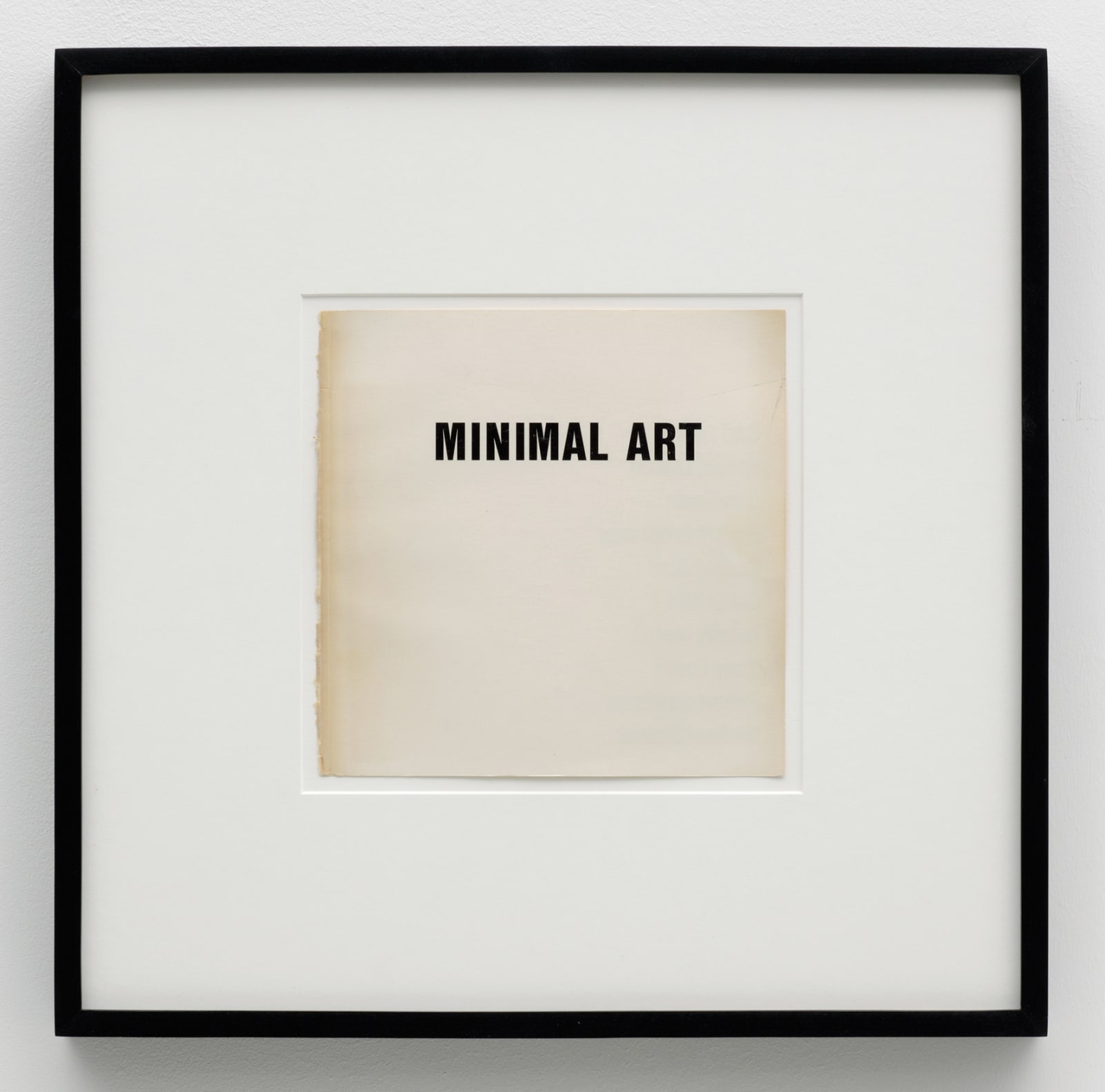 Matthew Higgs, Minimal Art, 2008