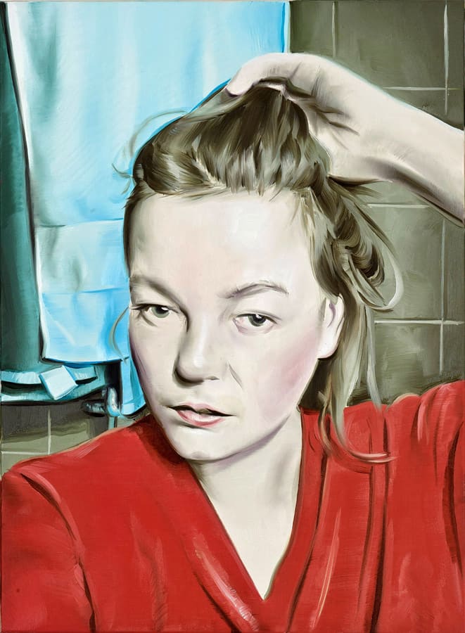 Marcin Maciejowski, Woman arranging hair in a bun, 2011