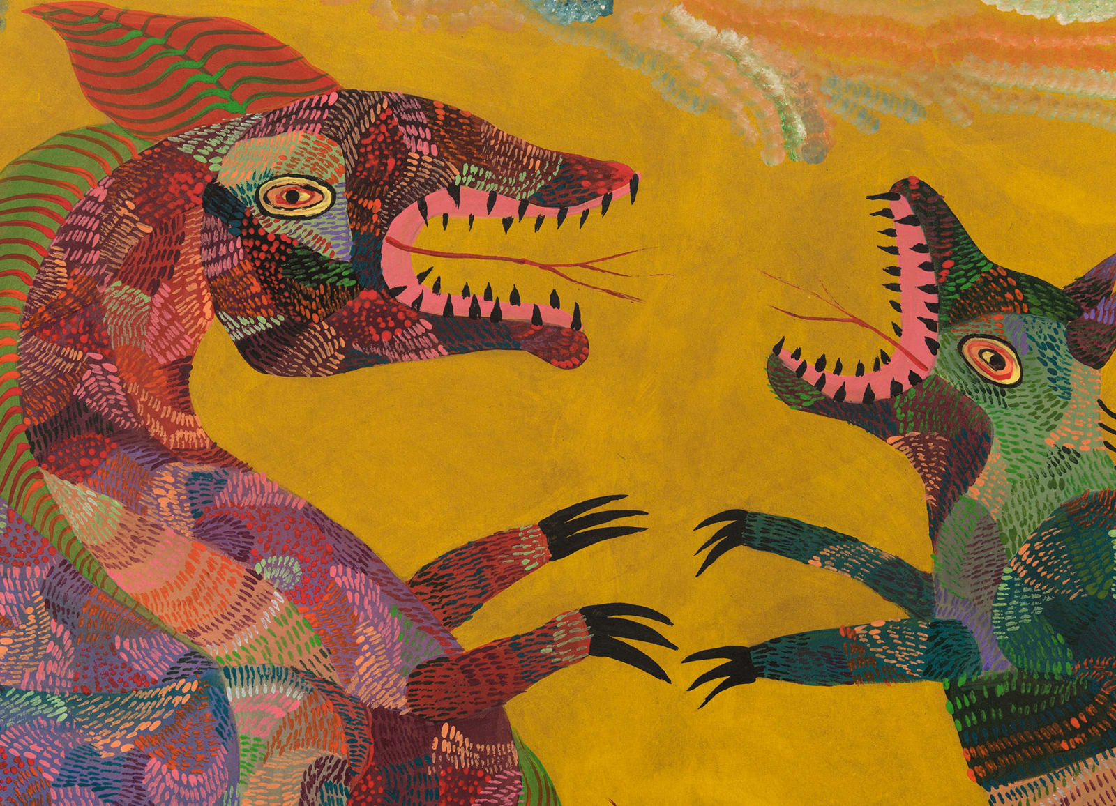 Chico da Silva (Francisco Domingos da Silva), Tatus e serpentes [Armadillos and snakes] | Dragão e bichos [Dragon and animals] | Peixes e bichos do mar [Fish and sea creatures], 1966