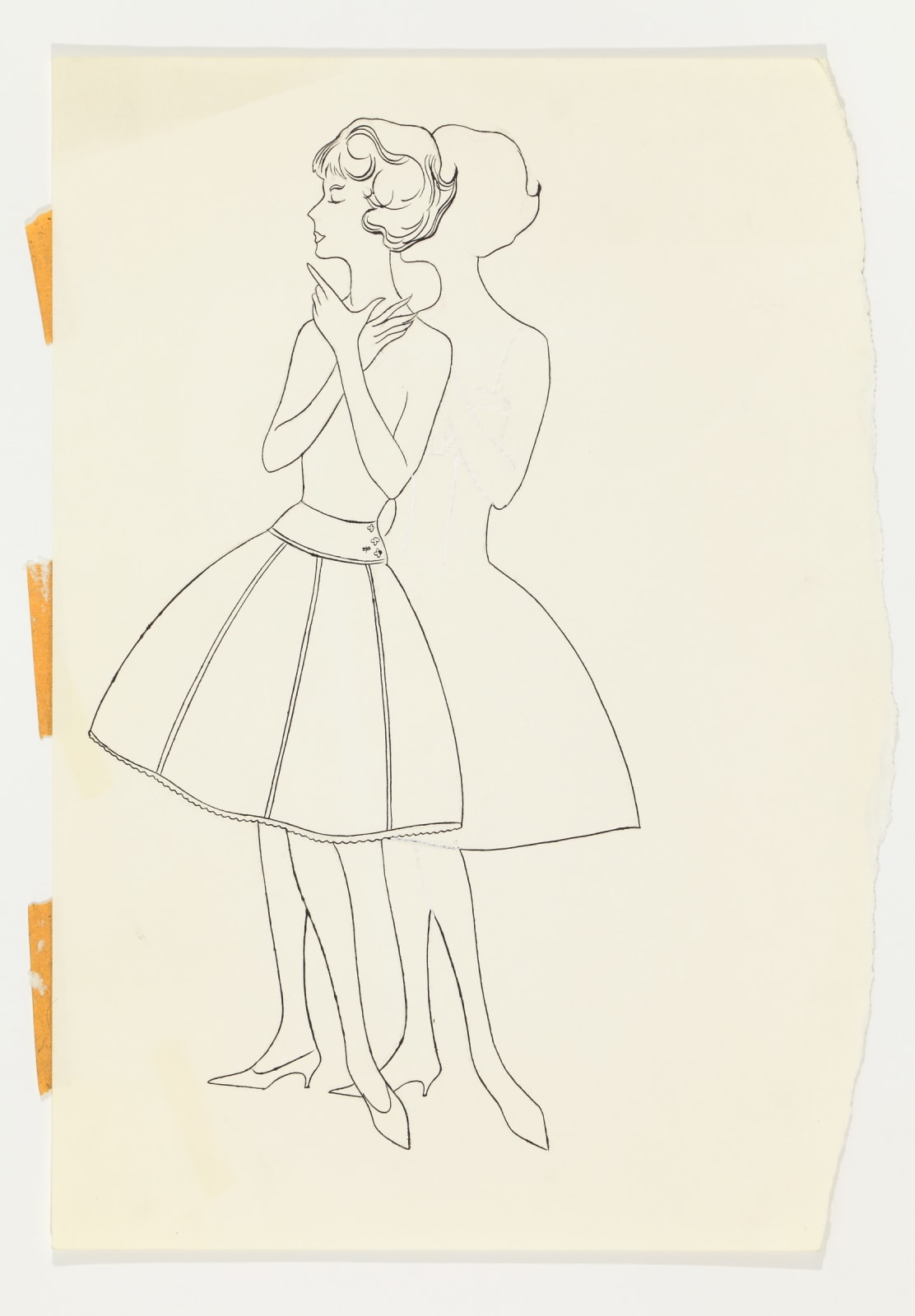 Andy Warhol, Female Fashion Figure, c. 1957