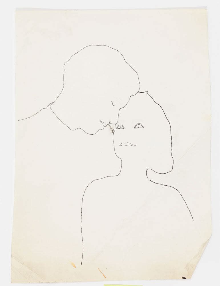 Andy Warhol, Male and Female Upper Torsos, Outline, c. 1953