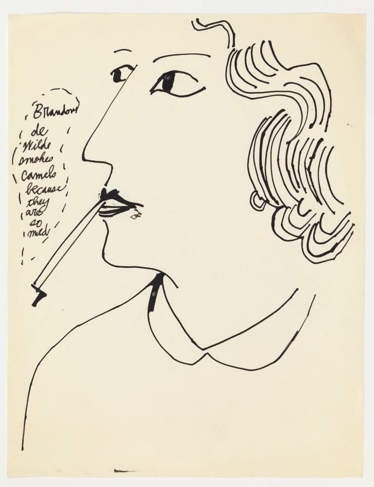 Andy Warhol, Brandon De Wilde Smokes Camels Because They Are So Mild, c. 1953