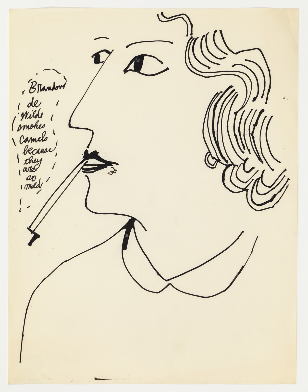 Andy Warhol, Brandon De Wilde Smokes Camels Because They Are So Mild, c. 1953