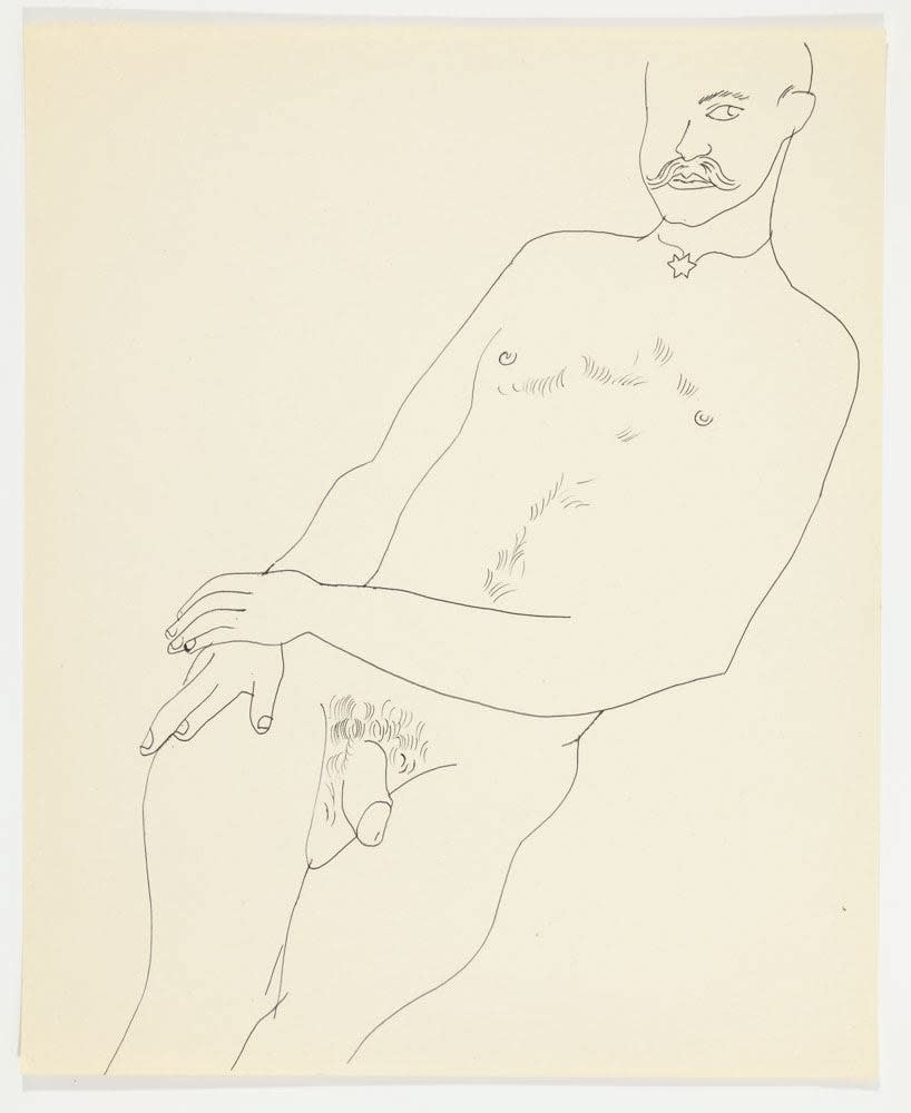 Andy Warhol, Reclining Male Nude Partial Figure, c. 1957