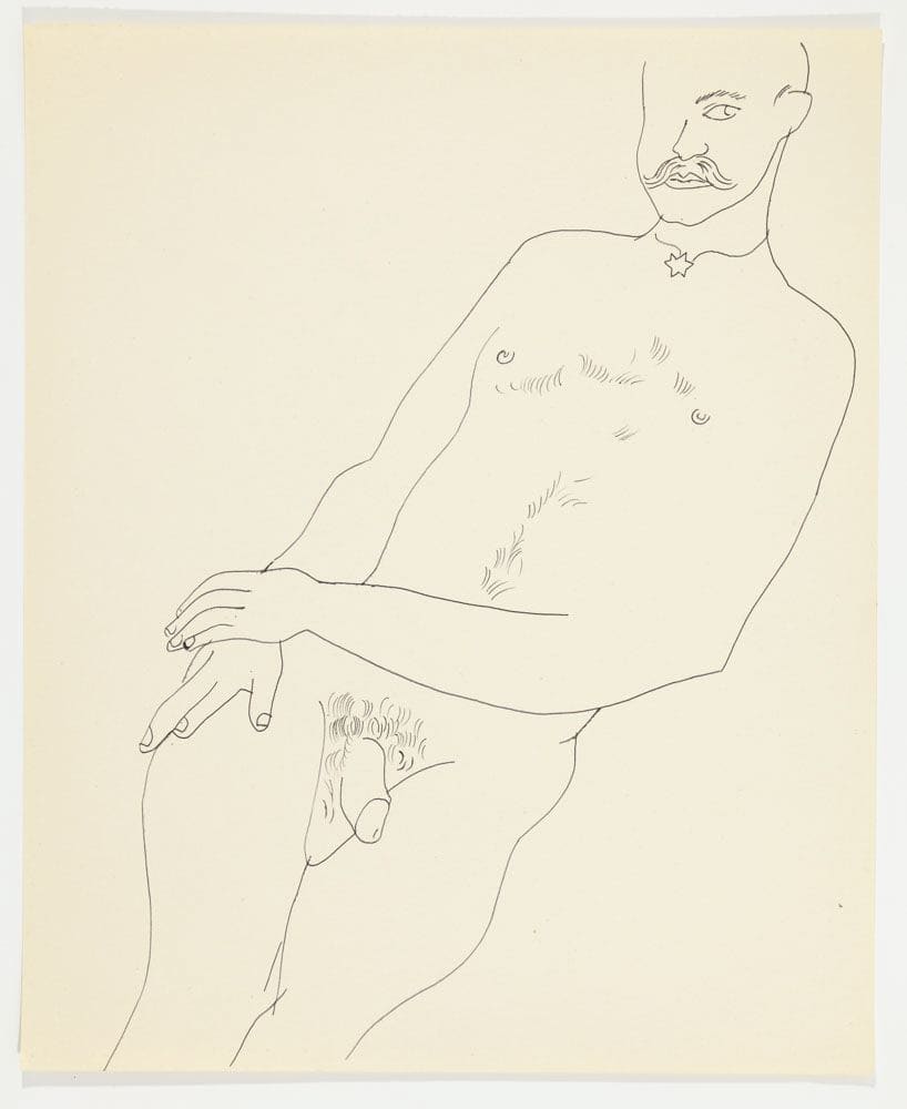 Andy Warhol, Reclining Male Nude Partial Figure, ca. 1957