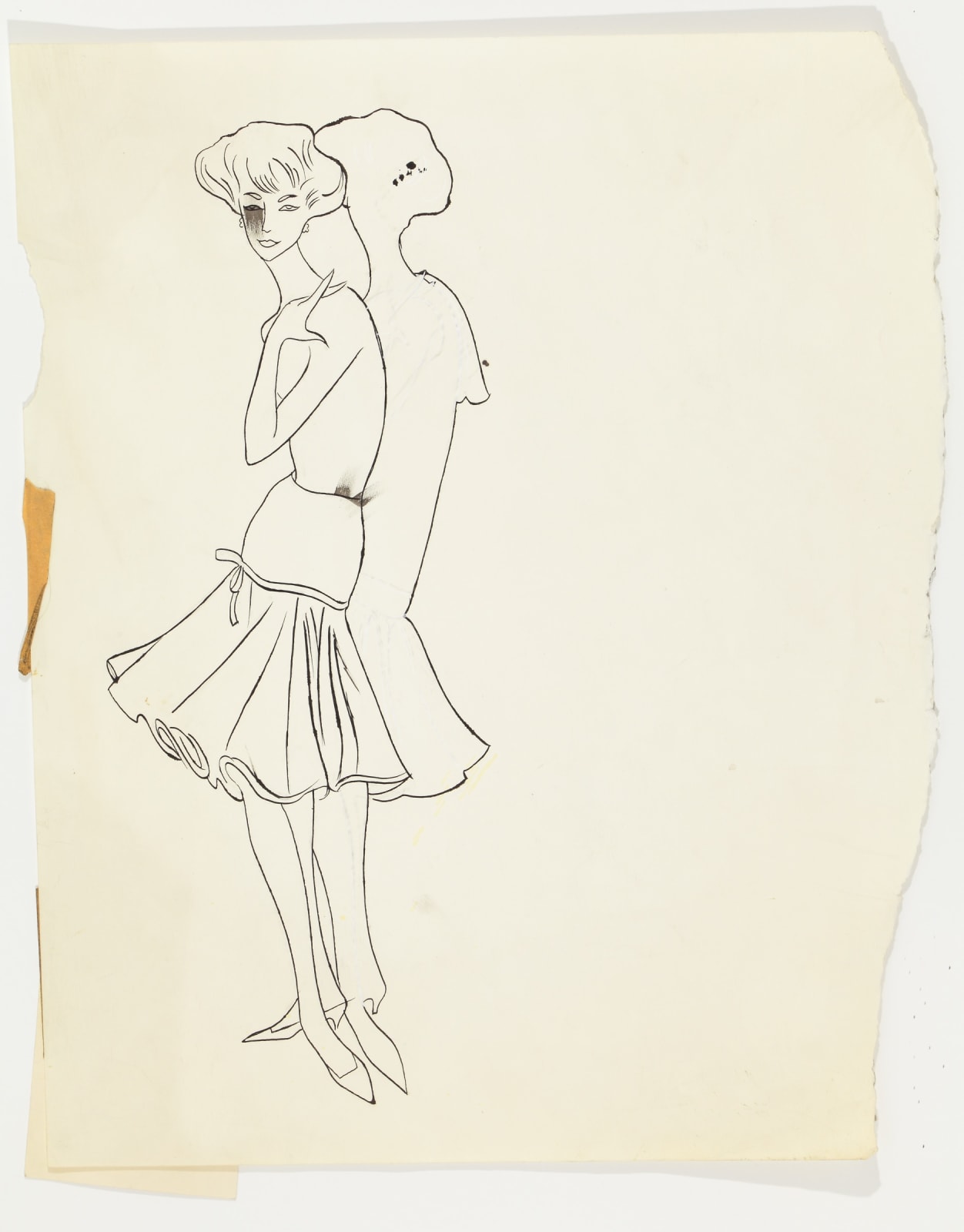 Andy Warhol, Female Fashion Figure, c. 1957
