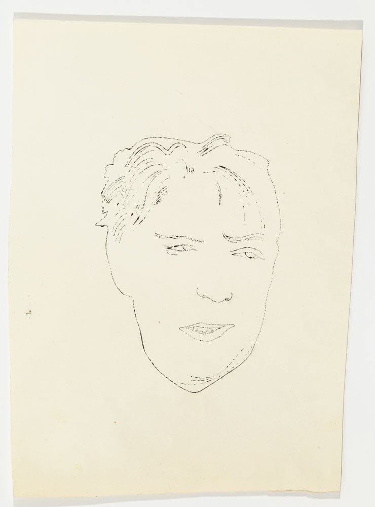 Andy Warhol, Male Head, ca. 1954