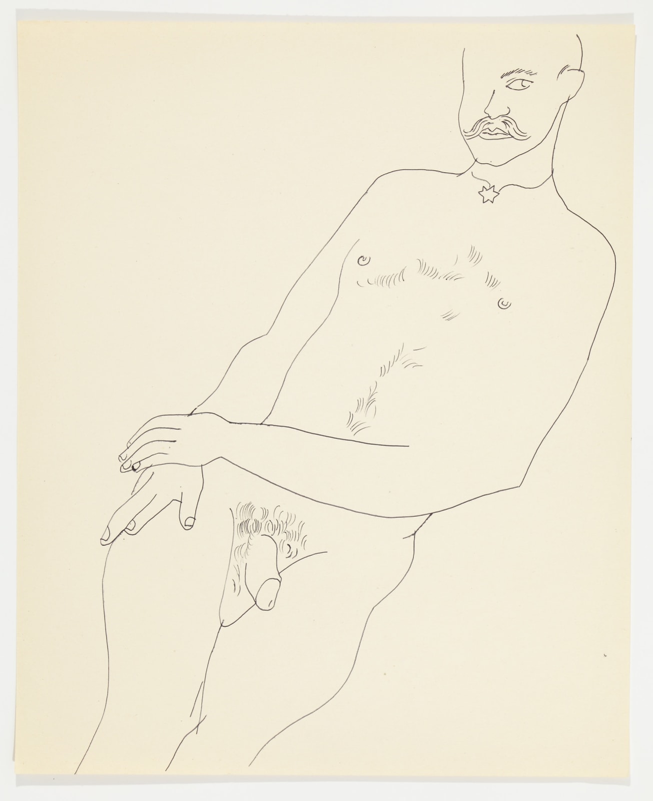 Andy Warhol, Reclining Male Nude Partial Figure, c. 1957