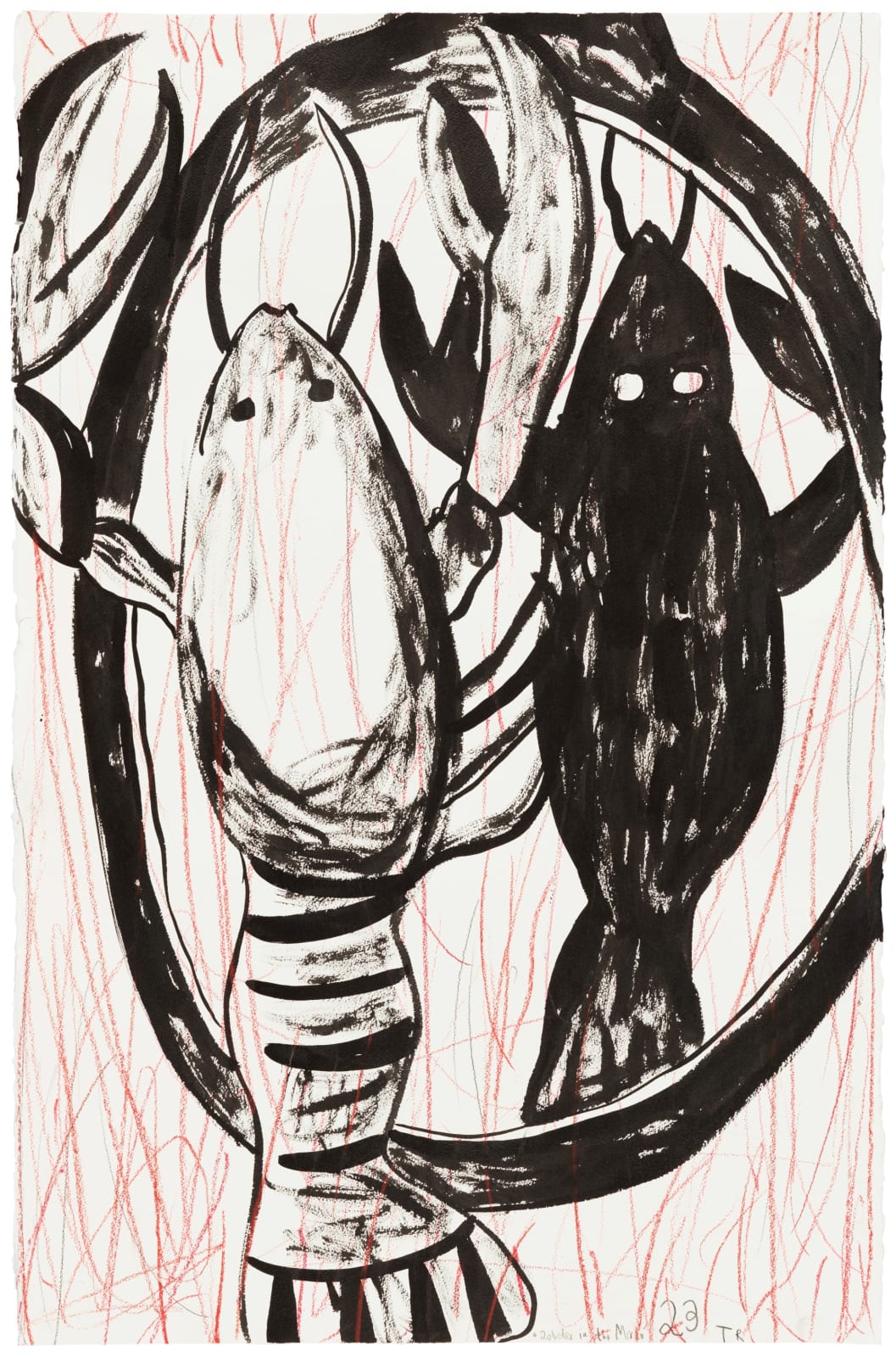 Tal R, Lobster in the Mirror, 2023