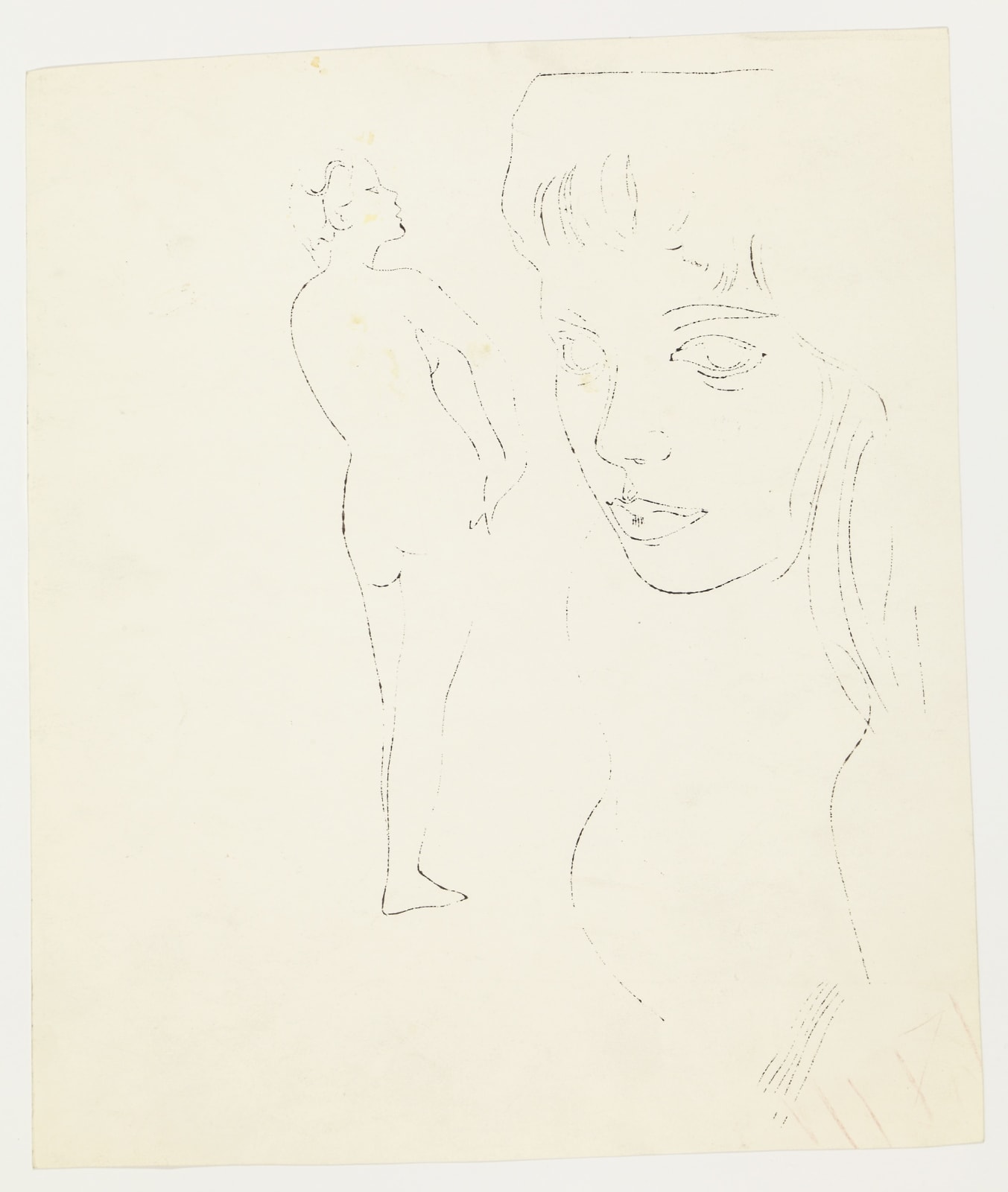 Andy Warhol, Female Head With Full Figure, c. 1955