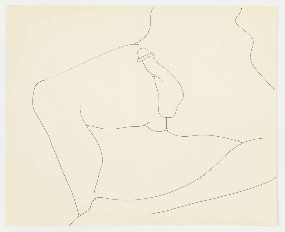 Andy Warhol, Reclining Male Nude Lower Torso, c. 1957