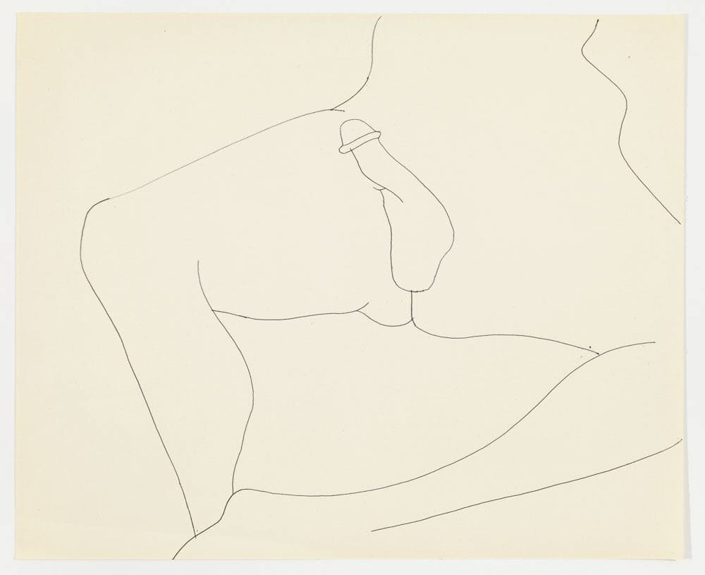 Andy Warhol, Reclining Male Nude Lower Torso, ca. 1957