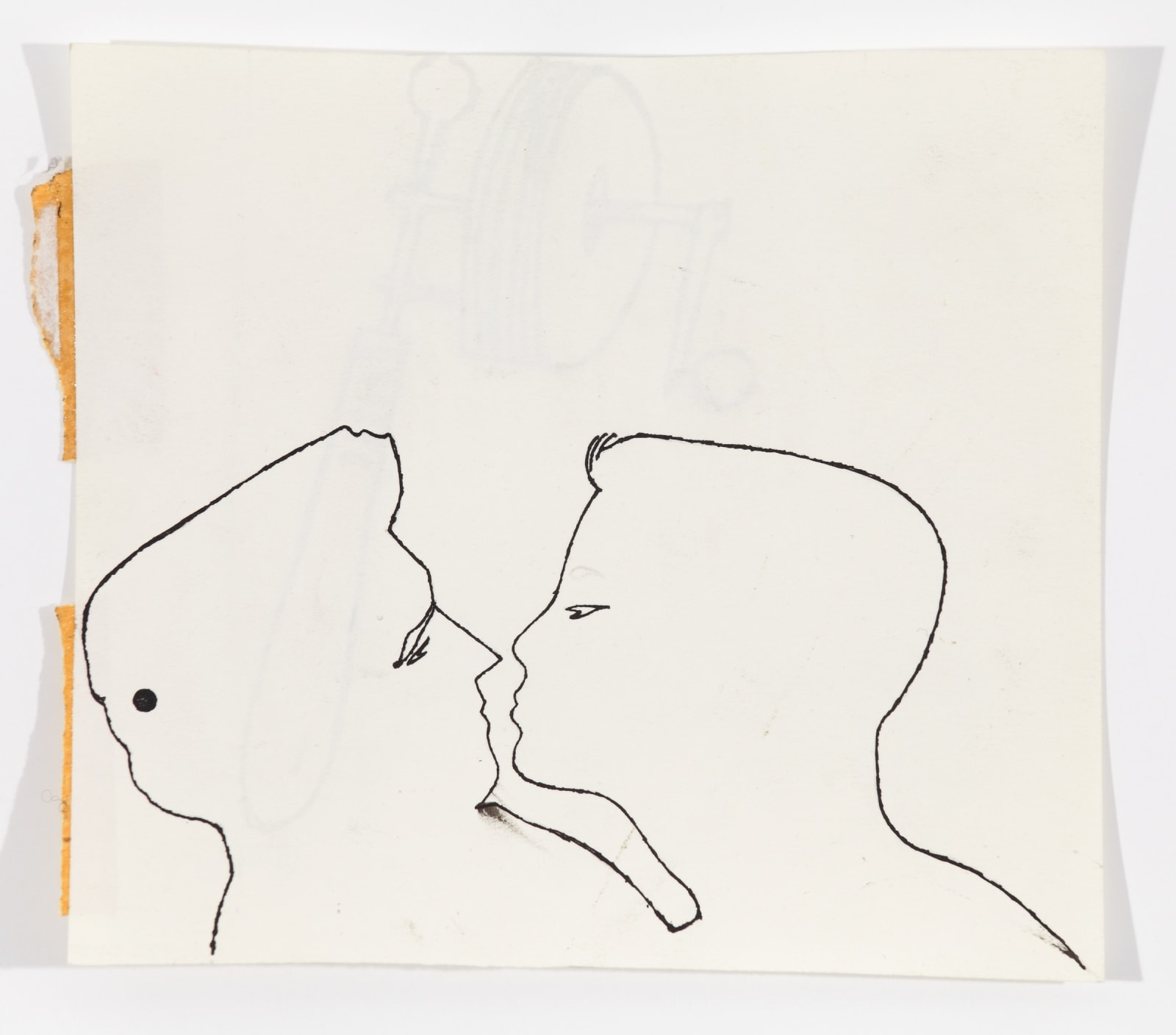 Andy Warhol, Two Male Heads Face to Face, Outline, c. 1952