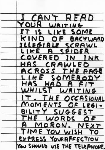 David Shrigley, I can't read, 2005