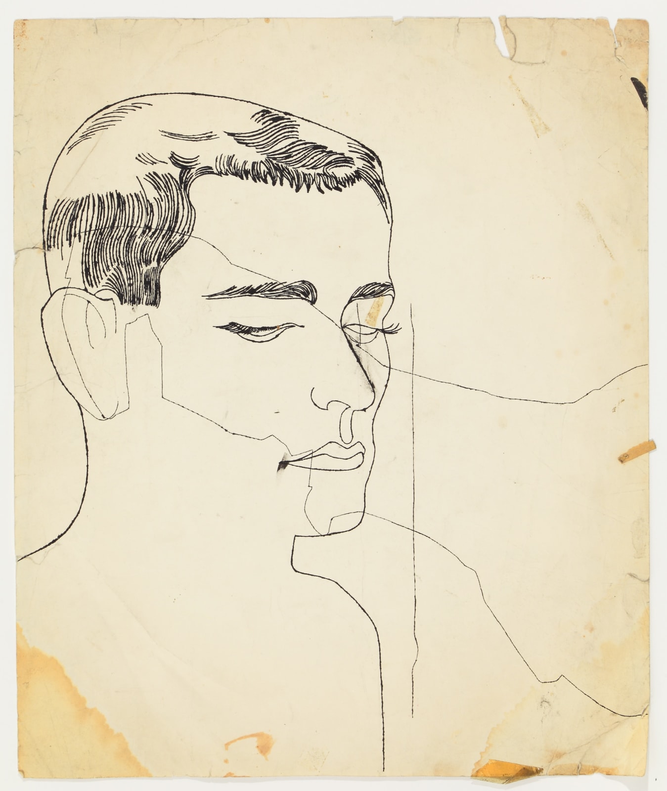 Andy Warhol, Male Head, c. 1952