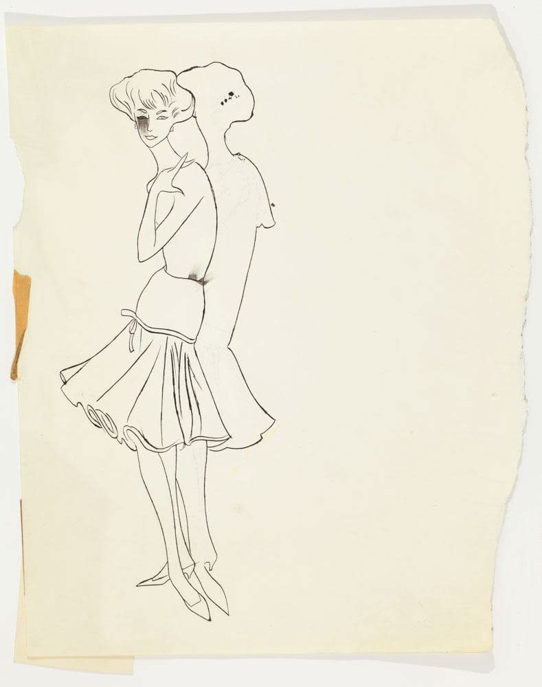 Andy Warhol, Female Fashion Figure, c. 1957