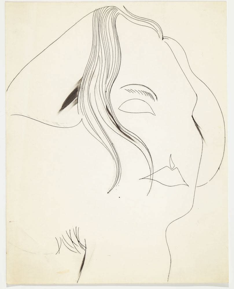 Andy Warhol, Unidentified Female (Greta Garbo ?), c. 1954