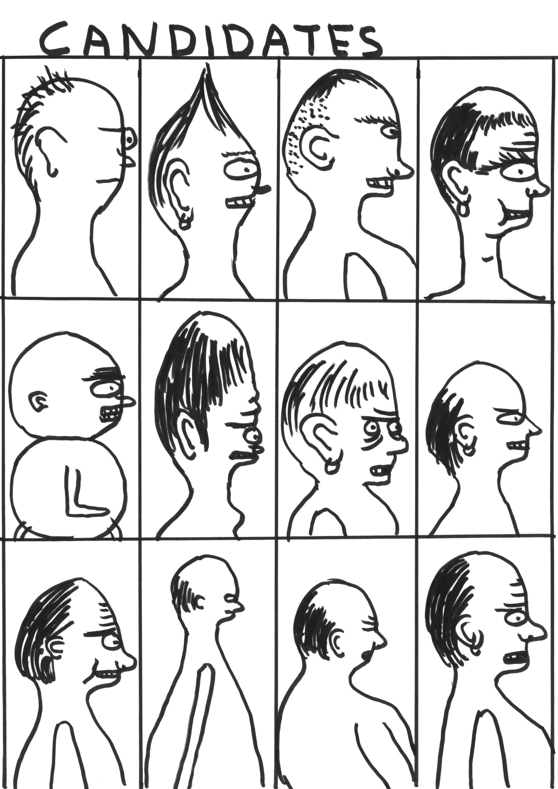 David Shrigley, Untitled (Candidates), 2019