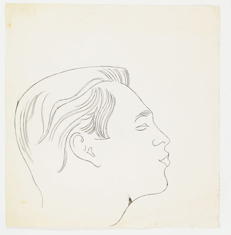 Andy Warhol, Male Head, ca. 1953