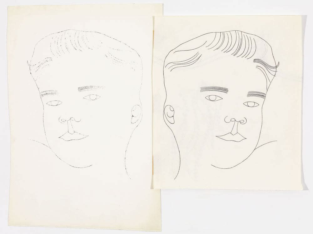 Andy Warhol, Male Bust, c. 1957