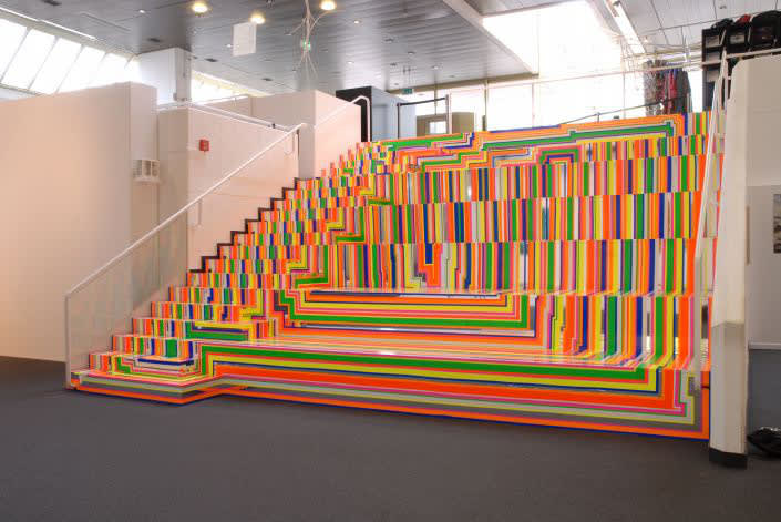 Jim Lambie, Zobop Stairs (Fluorescent), 2008