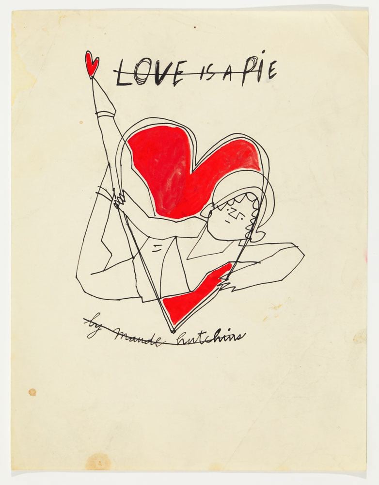 Andy Warhol, "Love is a Pie by Maude Hutchins", c. 1951