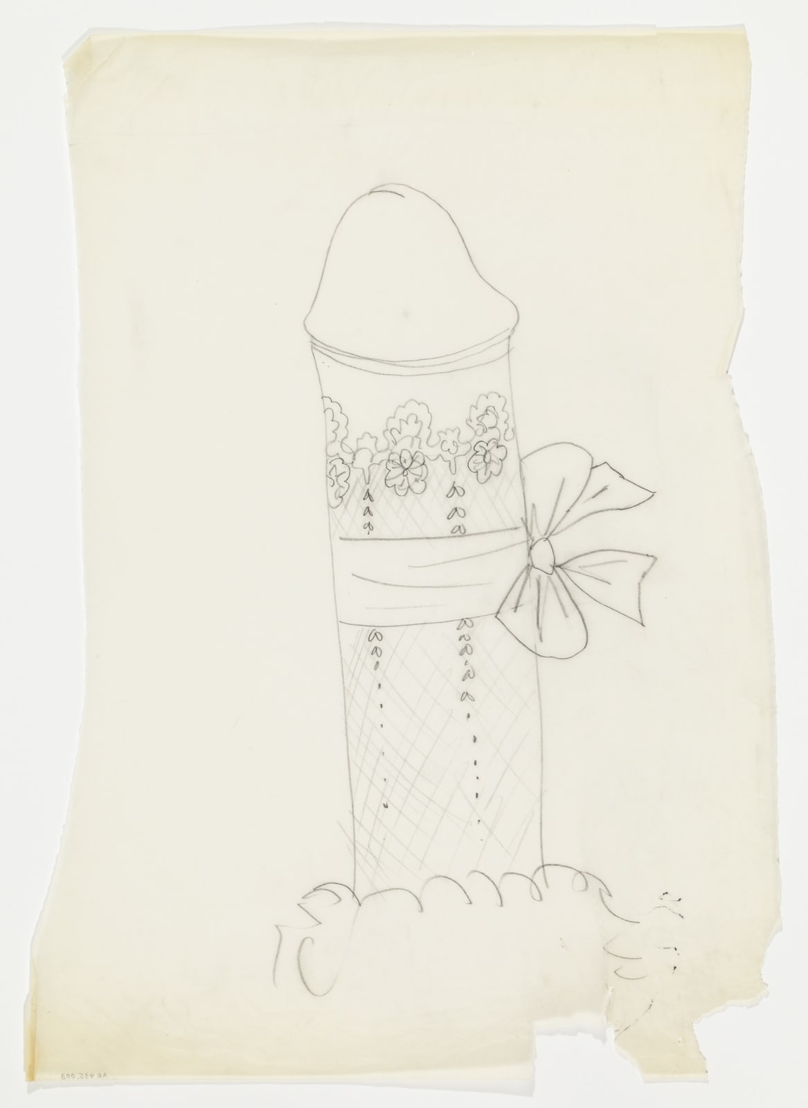 Andy Warhol, Male Genitals With Bow, c. 1956