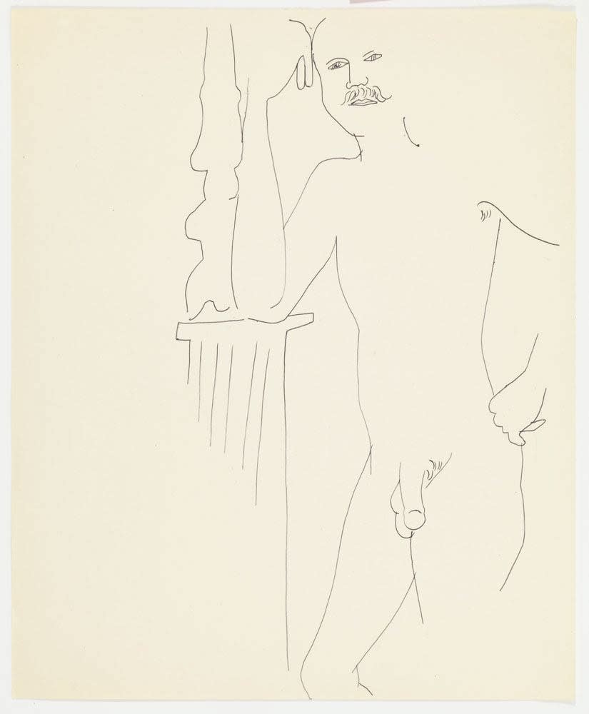Andy Warhol, Standing Male Nude Partial Figure, c. 1957
