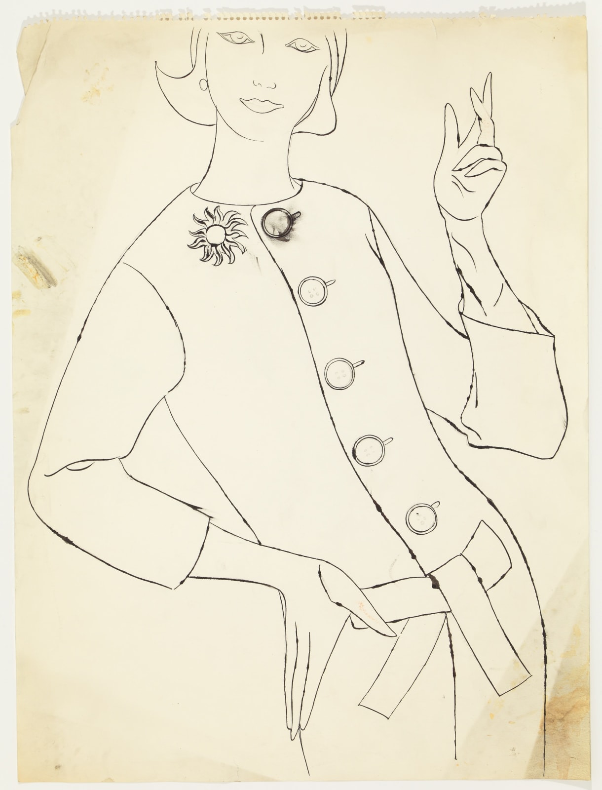Andy Warhol, Female Fashion Figure, c. 1957