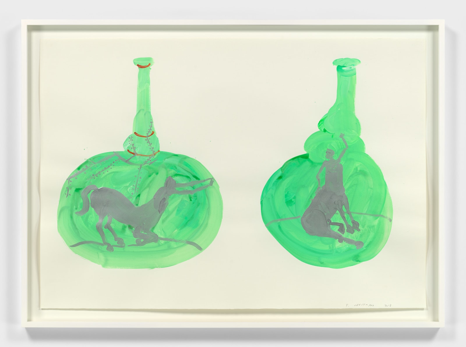 Francis Upritchard, Two Silver Centaurs on Greenware, 2018