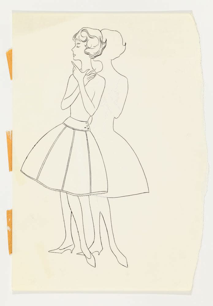 Andy Warhol, Female Fashion Figure, c. 1957
