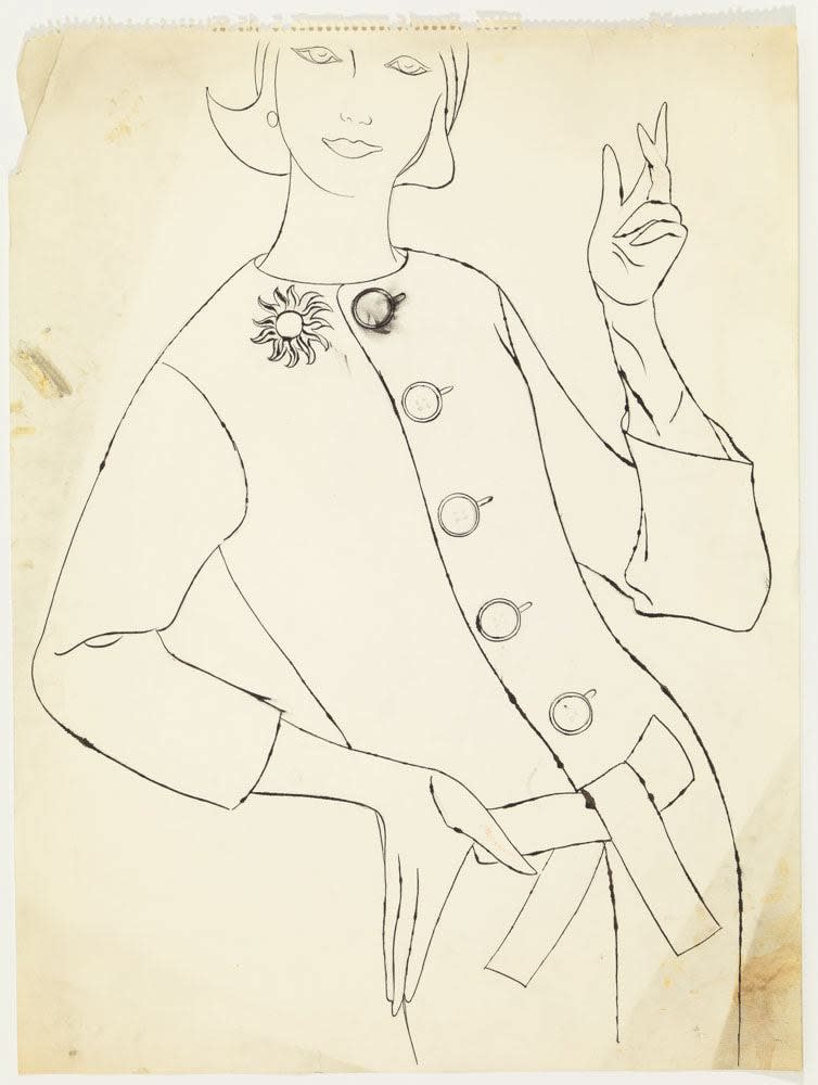 Andy Warhol, Female Fashion Figure, c. 1957