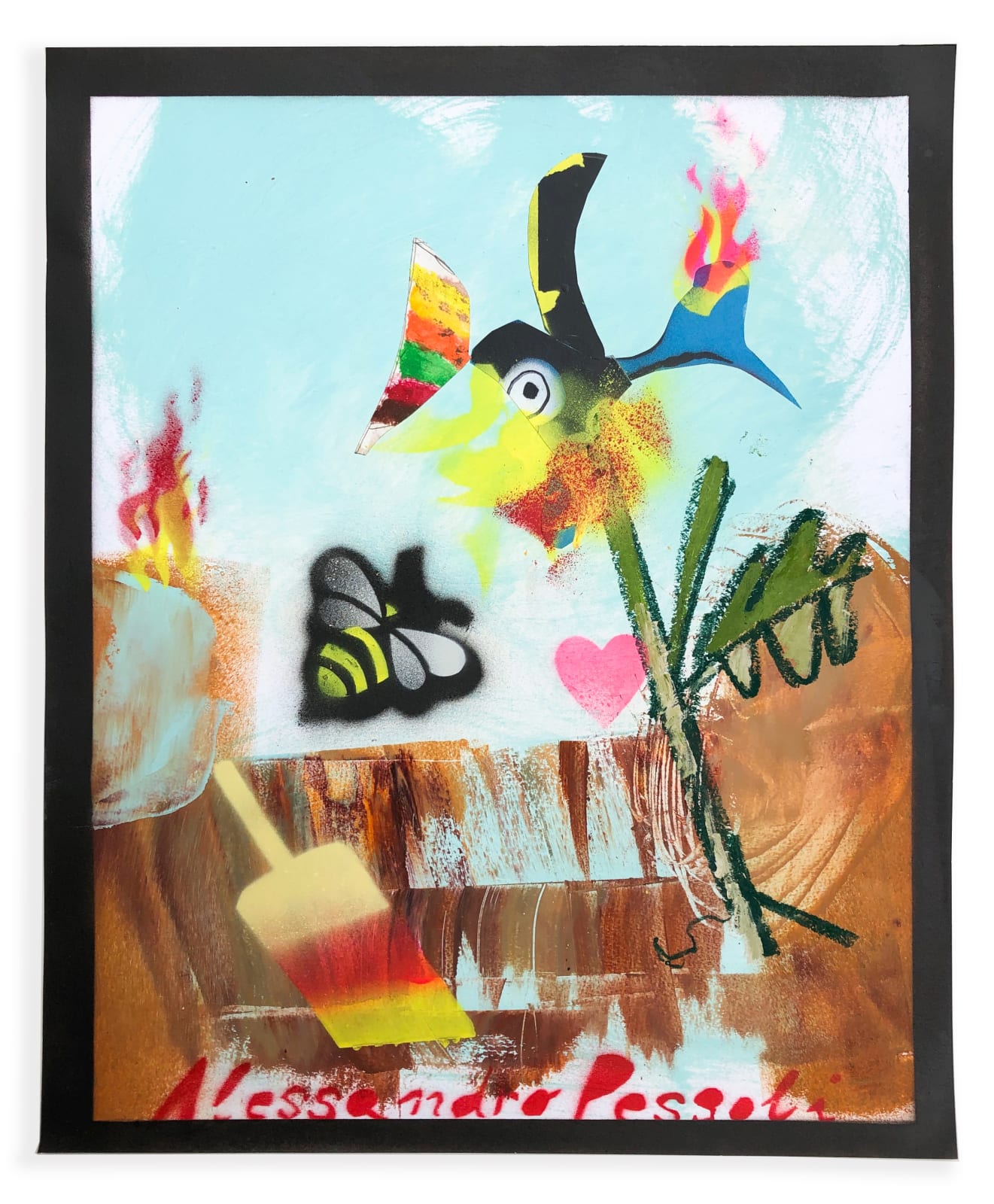 Alessandro Pessoli, Human Burning springtime #1, 2020