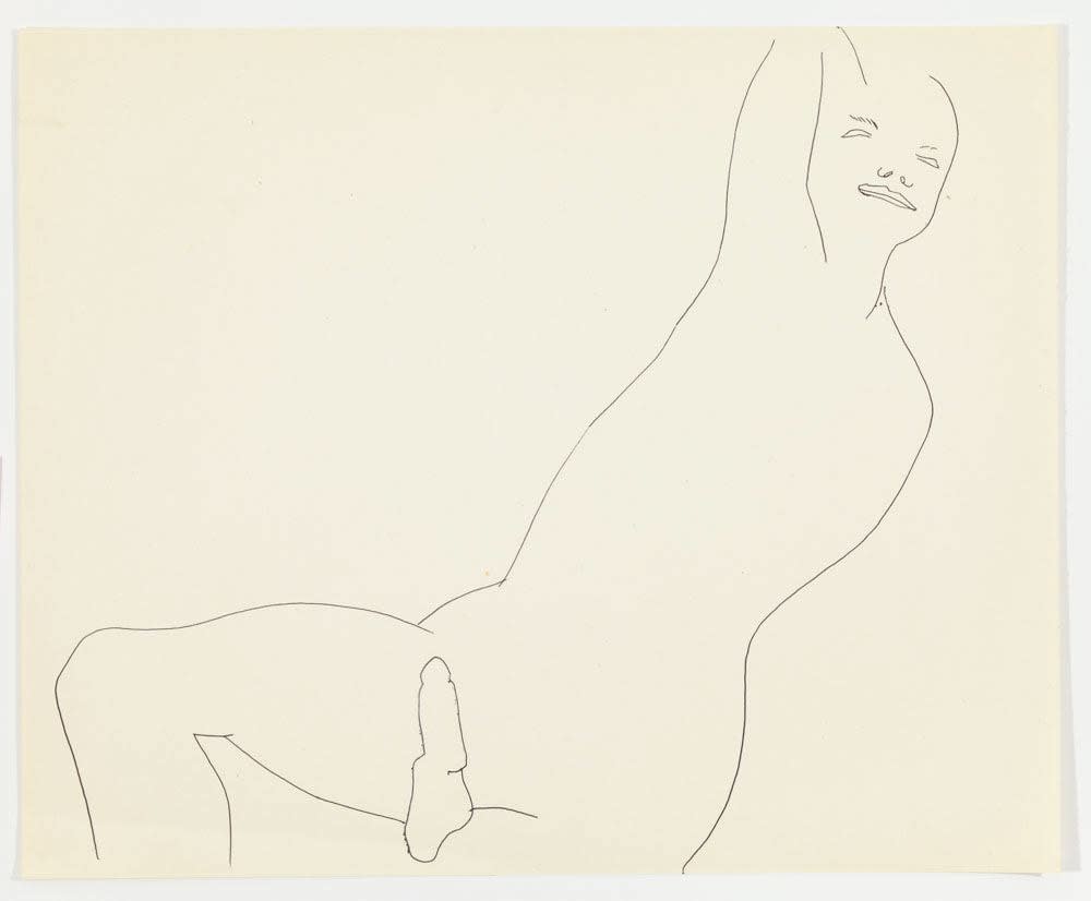 Andy Warhol, Reclining Male Nude Partial Figure, c. 1957