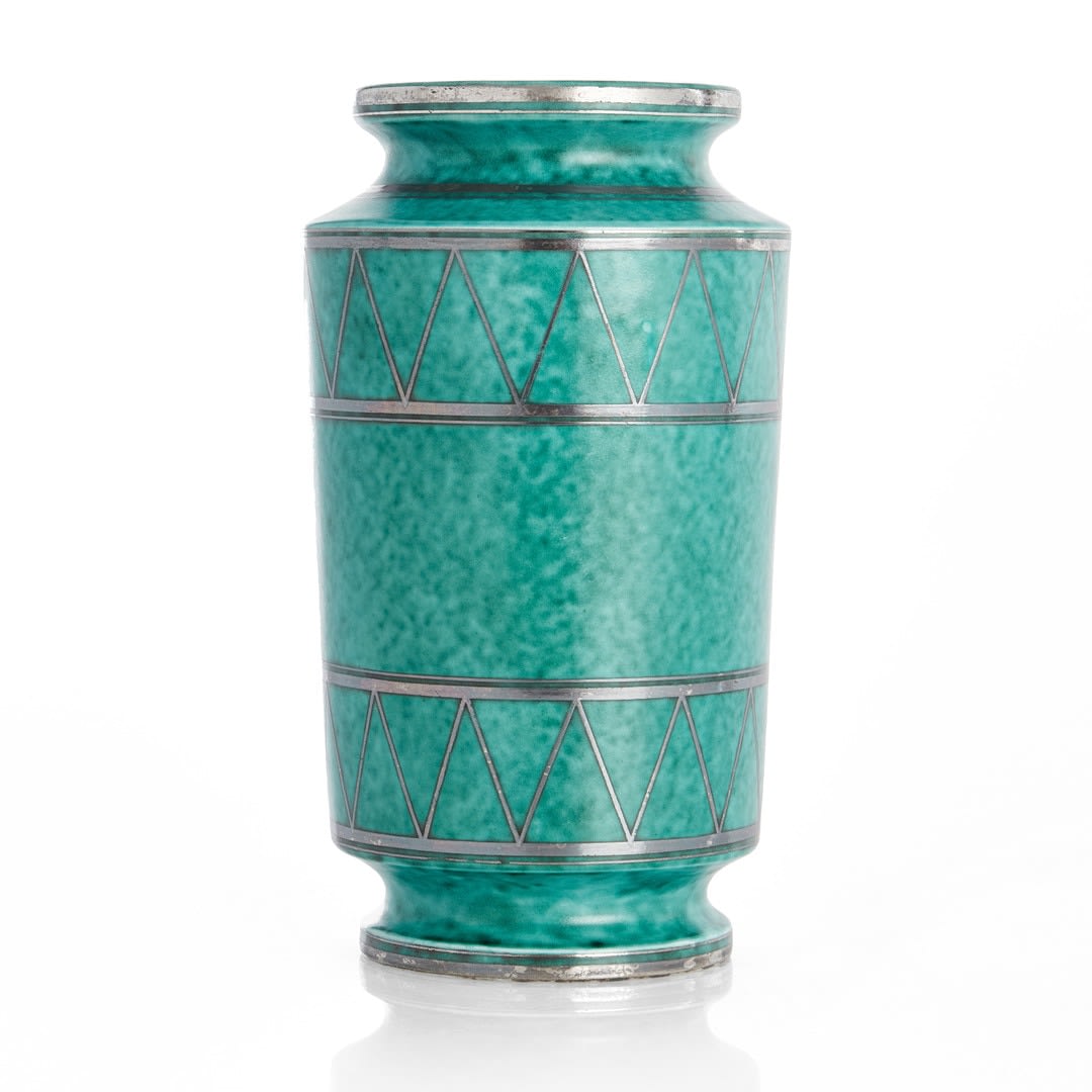 Wilhelm Kåge, Geometric Argenta vase, 1935